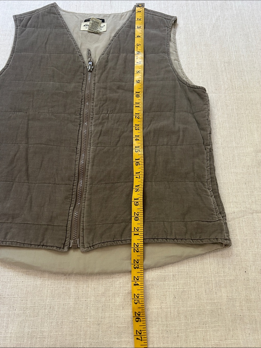 Eddie Bauer Collins Bay Vest Women's S Taupe Quilted Zip-Front Outdoor Corduroy - Picture 5 of 11